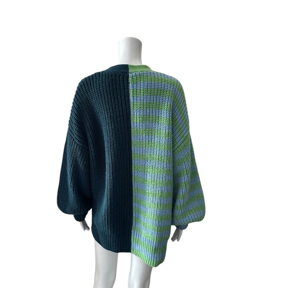 Cinq A Sept Anabella Colorblock Cardigan In Peacock Multi Size XL - Picture 5 of 7